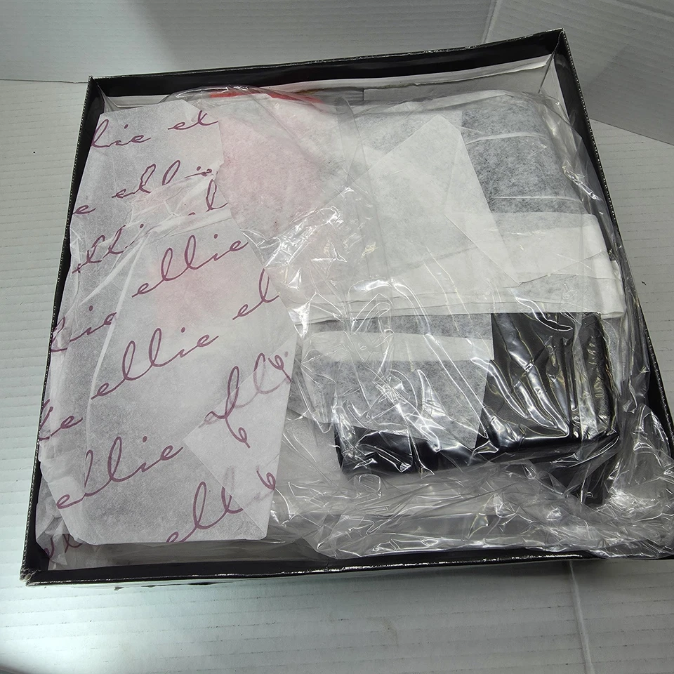 Botas Ellie Pirate Negras PU Para Mujer Talla 10 EU 41 UK 8 Cinta Roja Hasta la Rodilla Foto 4 de 4