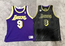 Nick Van Exel Los Angeles Lakers Purple Jersey Men's Size L GOLD LOGO