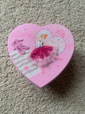 Girl's Jewelry Box Heart shaped with working musical ballerina Very good conditi