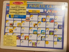 Melissa Doug Monthly Magnetic Calendar 112 Magnets Wooden NEW