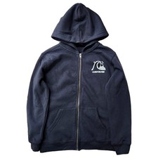 Boys Black Quicksilver Hoodie Sweatshirt With Front Zipper  Pocket