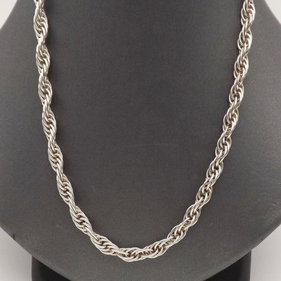 Sterling Silber offenes Seil Gliederkette Halskette vielseitig Milor Italien 32 Zoll lang