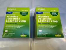 2x Amazon Basic Care 2mg Mini Lozenges Nicotine Polacrilex 216Ct Mint Exp 07/27