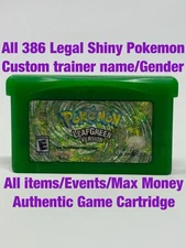 Unlocked Authentic Pokemon Leaf Green Nintendo GBA All 386 Legal SHINY Pokemon