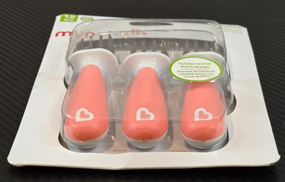 Munchkin Raise Toddler Fork Set 12+ Months BPA Free Light Pink 3 Pack - Image 2 of 4