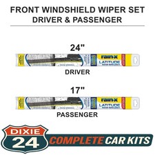 Rain-x Latitude Front Wiper Blade Set Driver 24 Passenger 17 2pc Rain-x Latitude Front Wiper Blade Set Driver 24 Passenger 17 2pc