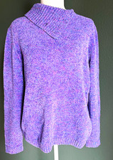 Alfred Dunner Purple Marled Cowl Neck Sweater...