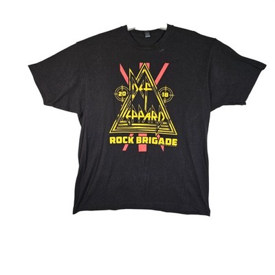 Def Leppard Rock Brigade 2018 Tour T Shirt Mens XL Black Tultex Pre Shrunk