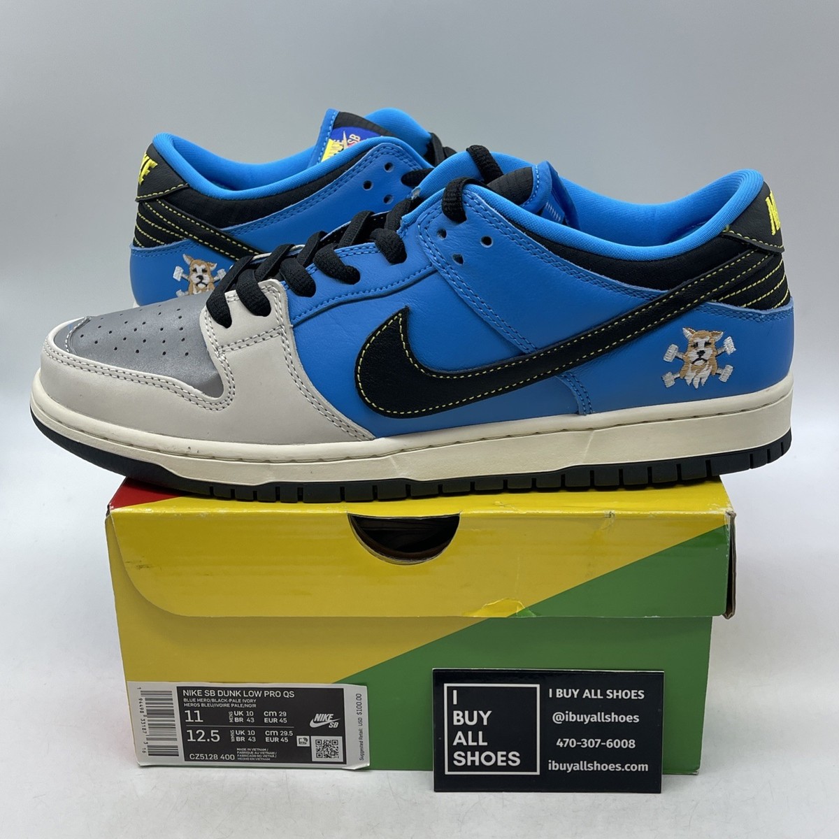 Size 11 - Instant Skateboards x Nike Dunk Pro SB QS Low Blue for