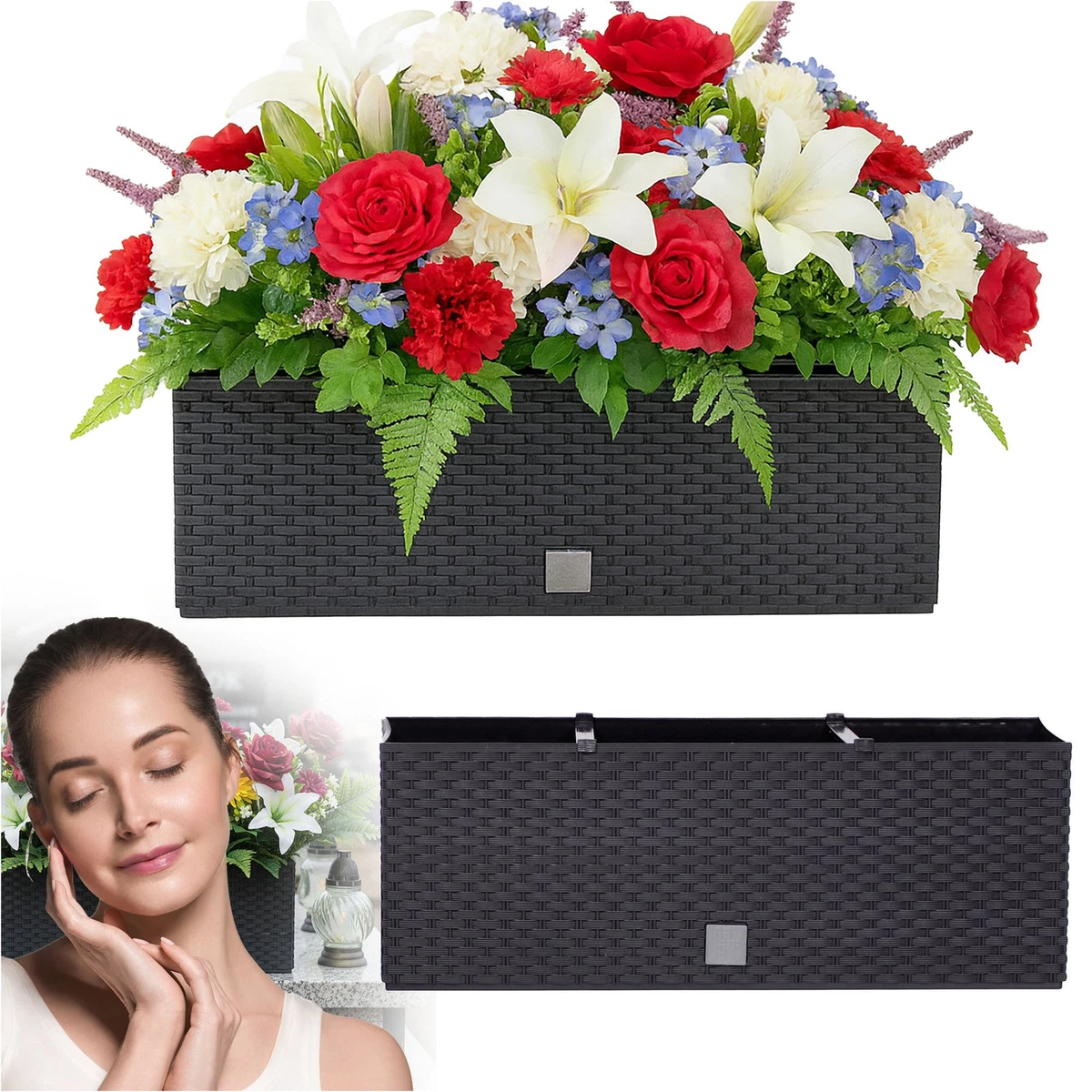 Portafiori Neri Per Tombe, Vasi Commemorativi Per Tombe, Vasi Per Fiori Da Inserire Nella Tomba Vasi Per Tombe Per Decorazioni Tombali