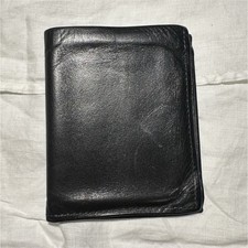 Amity Black Men's Bifold Wallet, Credit Card Folding, Made in USA, cowhide 