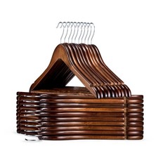 Wooden Hangers 30 Pack, Solid Wood Coat Hanger Heavy Duty, Smooth Finish Bulk...