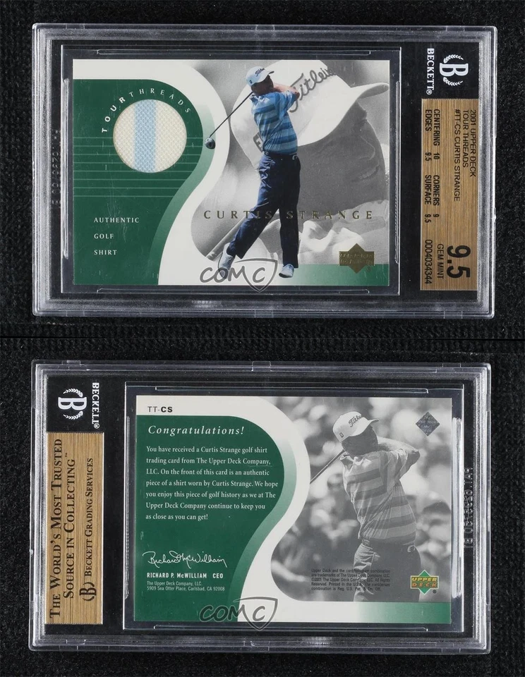 2001 Upper Deck Tour Threads Curtis Strange #TT-CS BGS 9.5 GEM MINT - Image 3 of 3