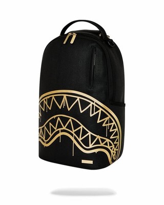 SPRAYGROUND LIMITED EDITION BACKPACK THAT GOLD DRIP METALLIC BLACK