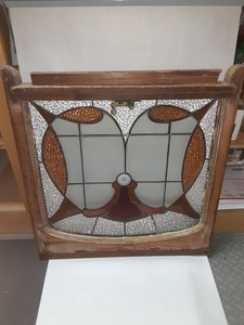 UNIQUE DESIGNED ANTIQUE STAINED GLASS WINDOW