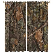 Forest Camouflage Curtains, Forest Camo Conifer 21"W x 45"L Pack of 2 Style-2