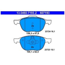 Satz Bremsbeläge Bremsklötze vorne für Volvo V50 545 23961250