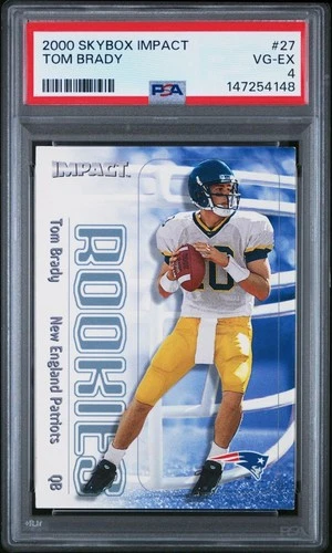 2000 Skybox Impact Rookies Tom Brady #27 Rookie Card RC PSA 4
