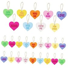 Mother s Day Hanging Ornaments - 28Pcs Sweet Conversation Candy Heart Wood