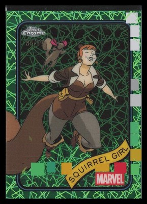 2025 Topps Chrome Marvel #44 Squirrel Girl Hulk Green Lazer /99