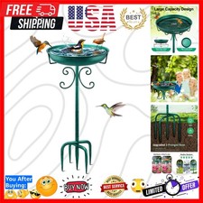 35In Metal Bird Bath for Outside, Vintage Freestanding Birdbaths  Birdfeeder...