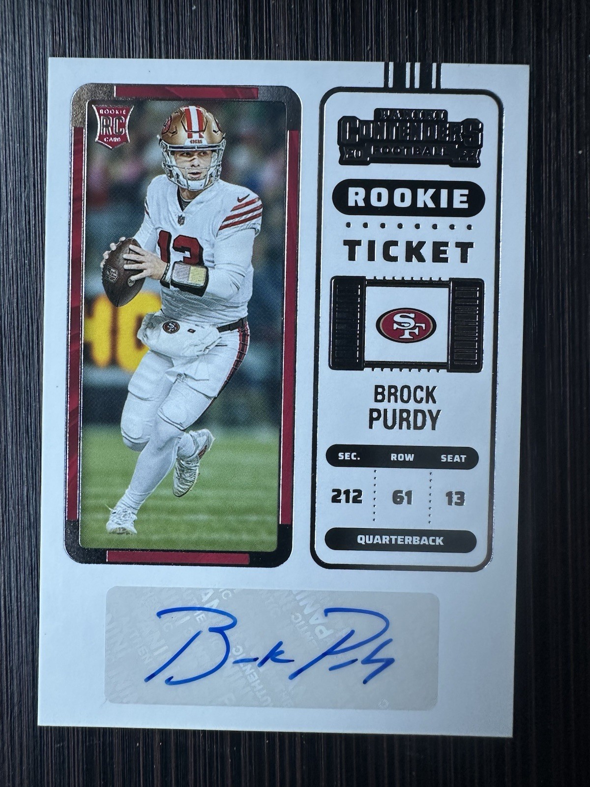 BROCK PURDY 2022 CONTENDERS ROOKIE TICKET AUTO #263 49ERS PANINI RC