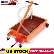 15 Gallon Low Profile Oil Drain Pan With Manual Pump Oil Change Pan W 8ft Hose