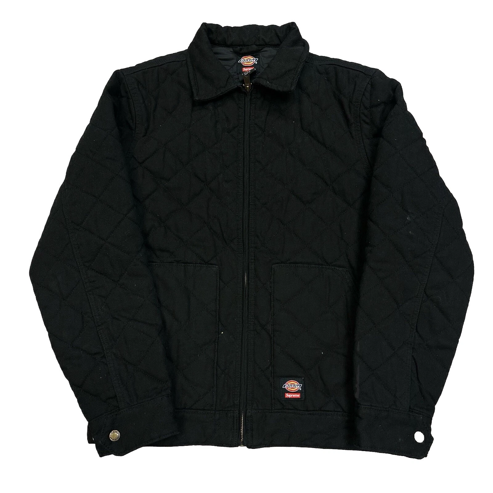 VESTE DE TRAVAIL NOIRE MATELASSÉE ZIPPÉE DCKIES X SUPREME TAILLE S VÊTEMENTS DE TRAVAIL H8