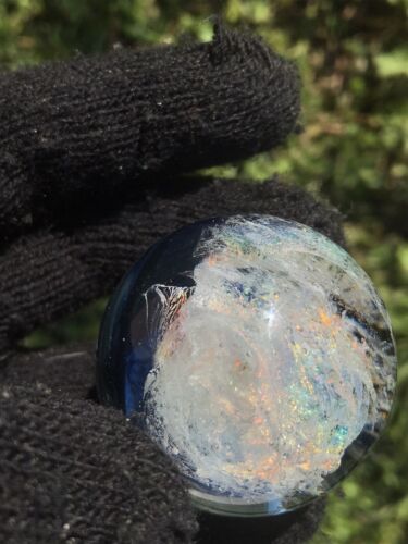 Glass Boro Marble Hand Made Rainbow Dichro Size 41mm Multi Color Art - Picture 12 of 17