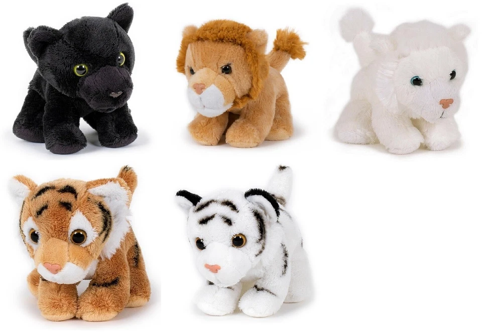 SEMO 1 Plüschtier Tiger Löwe Panther 12cm Stofftiere Kuscheltiere Raubkatzen Soft