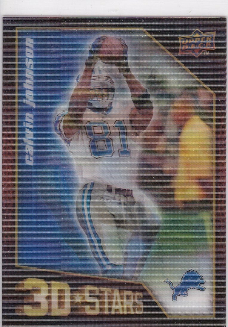 CALVIN JOHNSON Upper Deck 3D STARS Detroit Lions Football RARE $$ INSERT CARD!