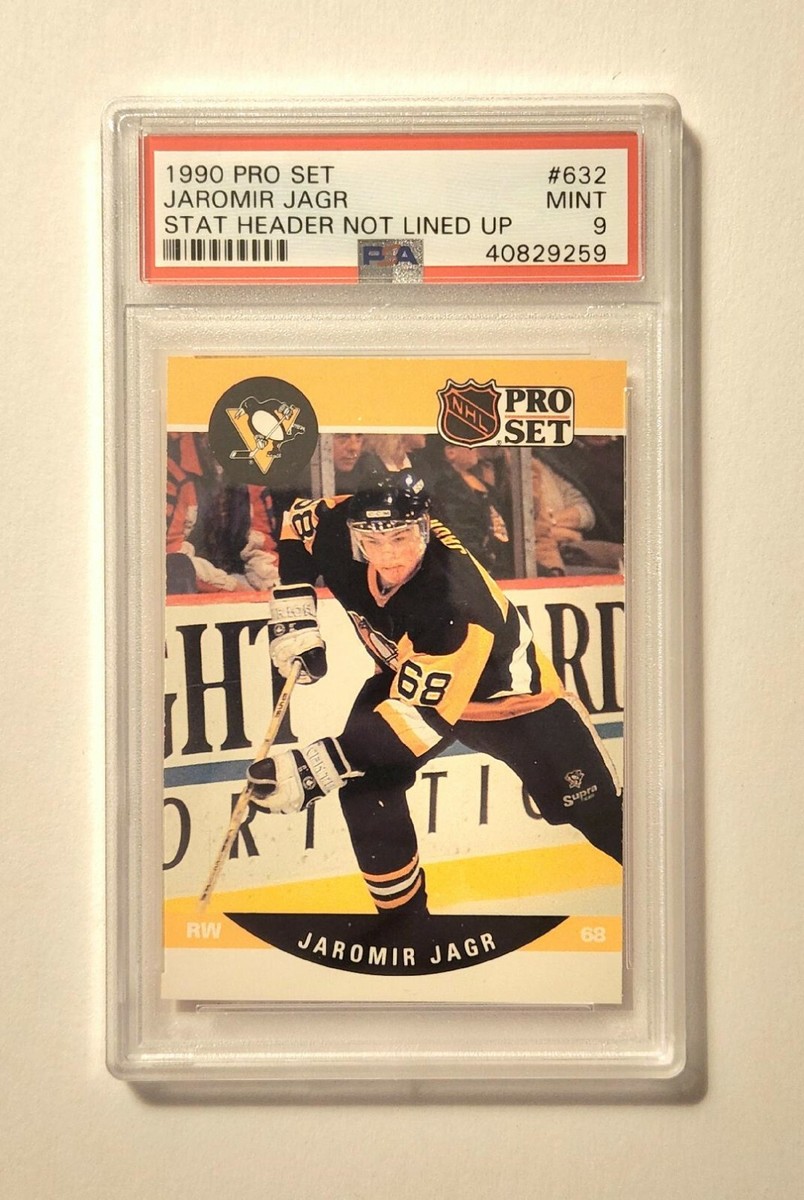 1990 Pro Set Jaromir Jagr #632 Rookie Card PSA 9 MINT Header Not