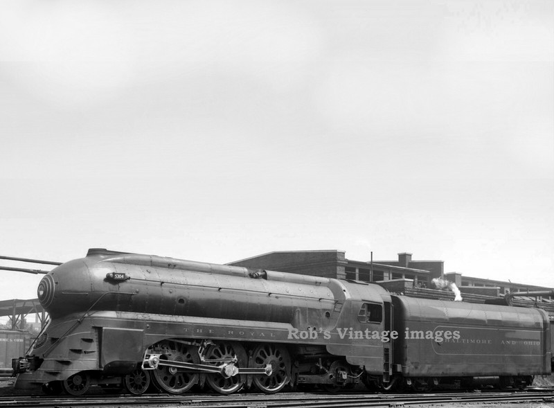 B & 0 Baltimore & Ohio photo Royal Blue 5304 Railroad Bullet 1939 train  