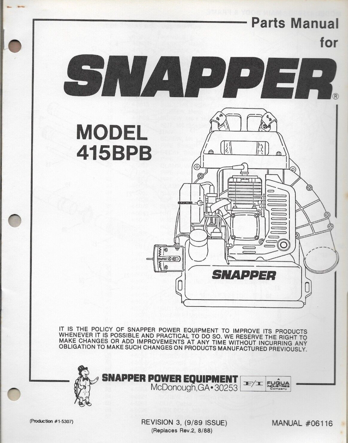 S 41 5bpb #06116 Parts Manual