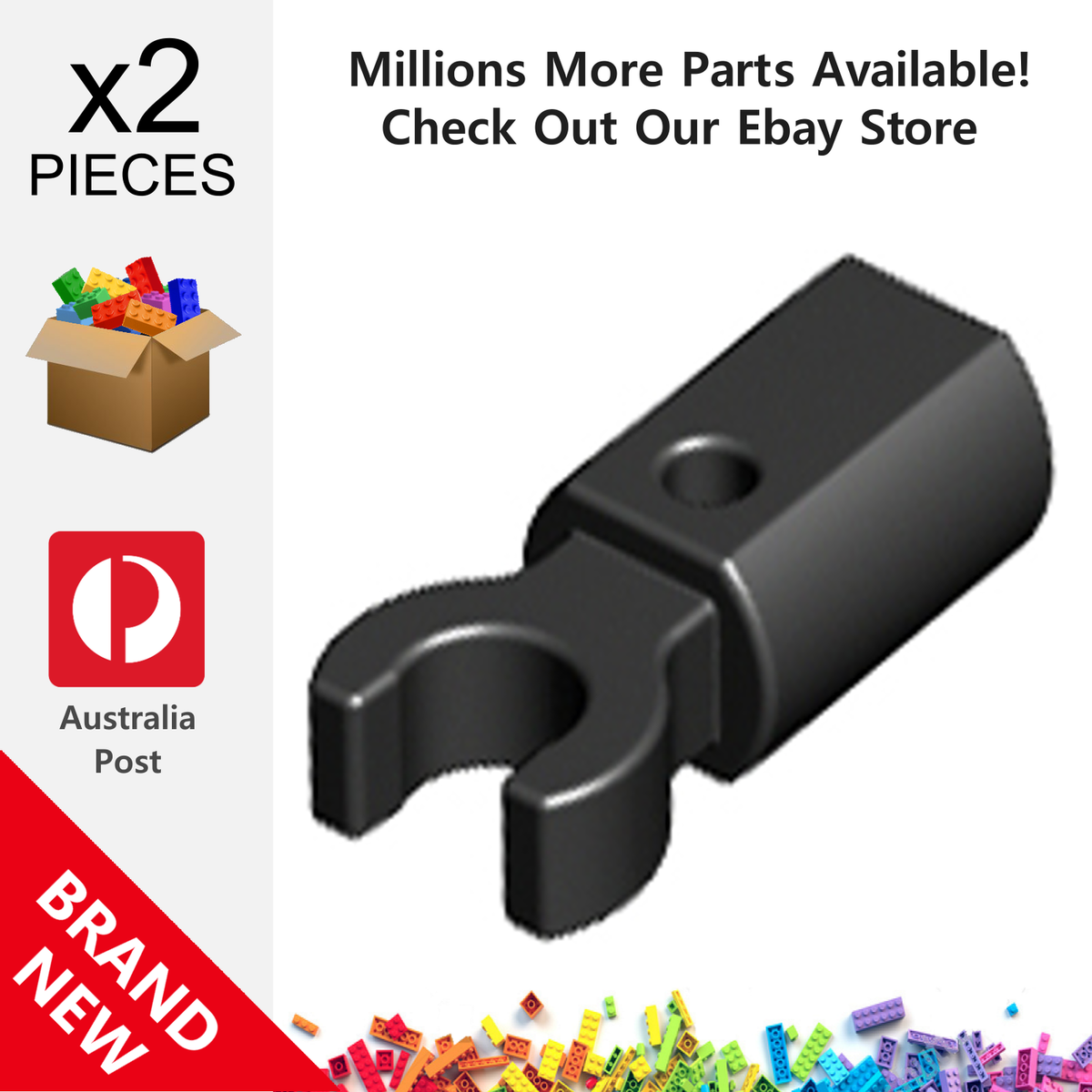 2x Genuine LEGO™ - Bar Holder with Clip - 11090 44873 New Parts | eBay