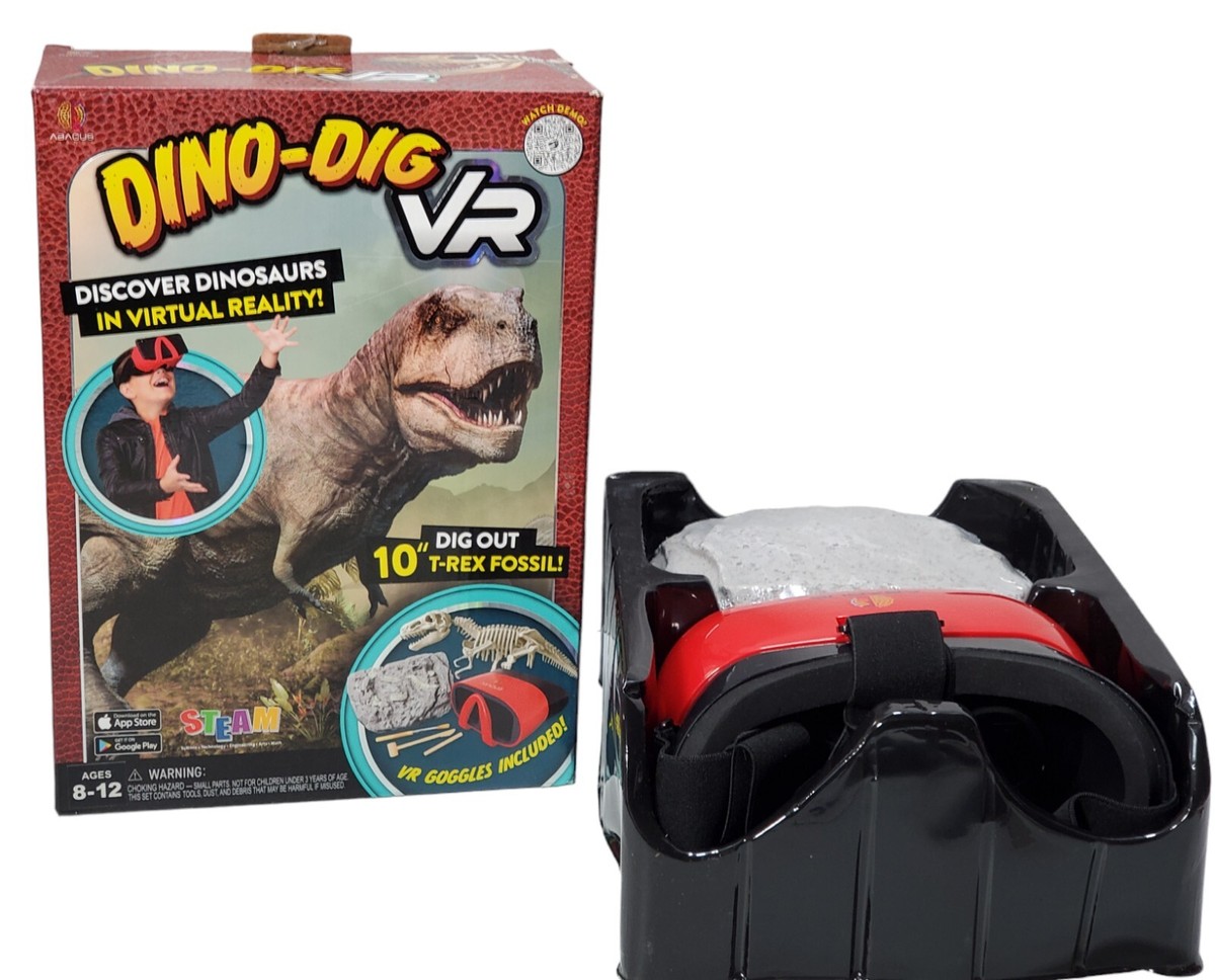 Abacus Brands Dino Dig VR Virtual Reality Science Kit Rock And Goggles NO  TOOLS