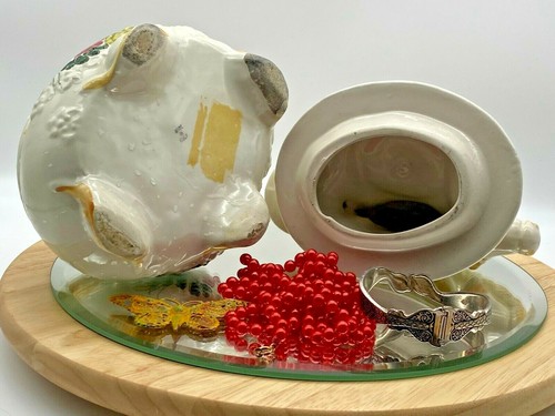 Vintage porcelain Telephone Ornament Box Dish Figurine Large Made in Italy - Picture 11 of 12