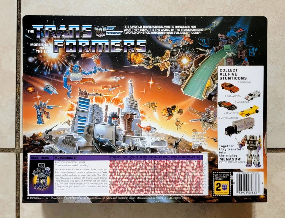 TRANSFORMERS G1 CARDED STUNTICONS US SELLER MOSC RARE SET! MENASOR MOTORMASTER - Image 2 of 4
