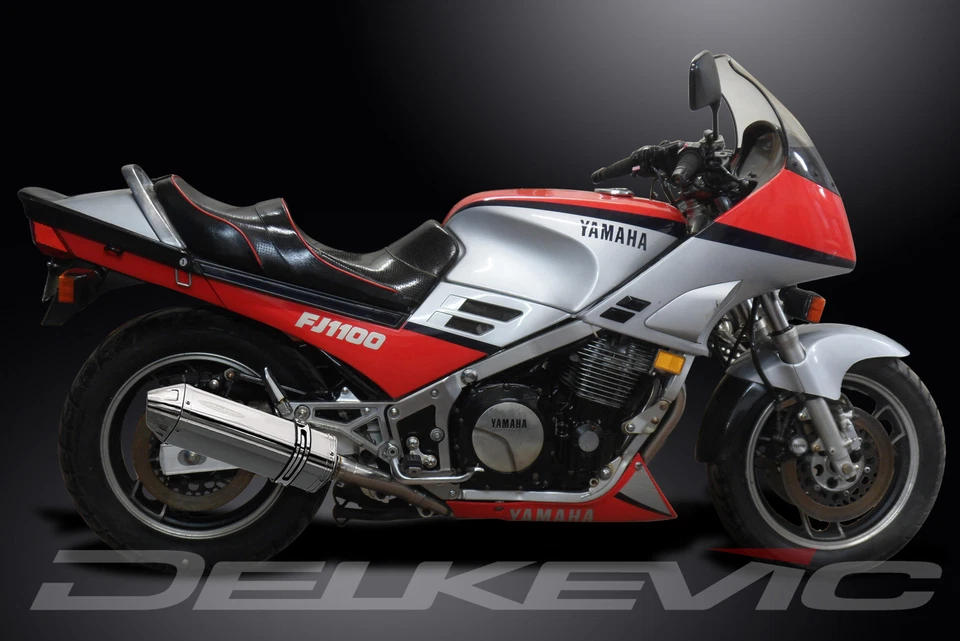 Silenciadores de acero inoxidable TriOval Yamaha FJ1100 1984-1985 Delkevic escape completo 4-2 13" Foto 4 de 4