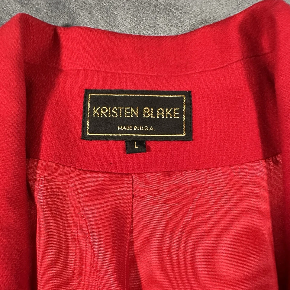 Blazer Kristen Blake Mujer Grande Rojo Lana Merino Chaqueta Carrera De Colección EE. UU. Foto 2 de 4