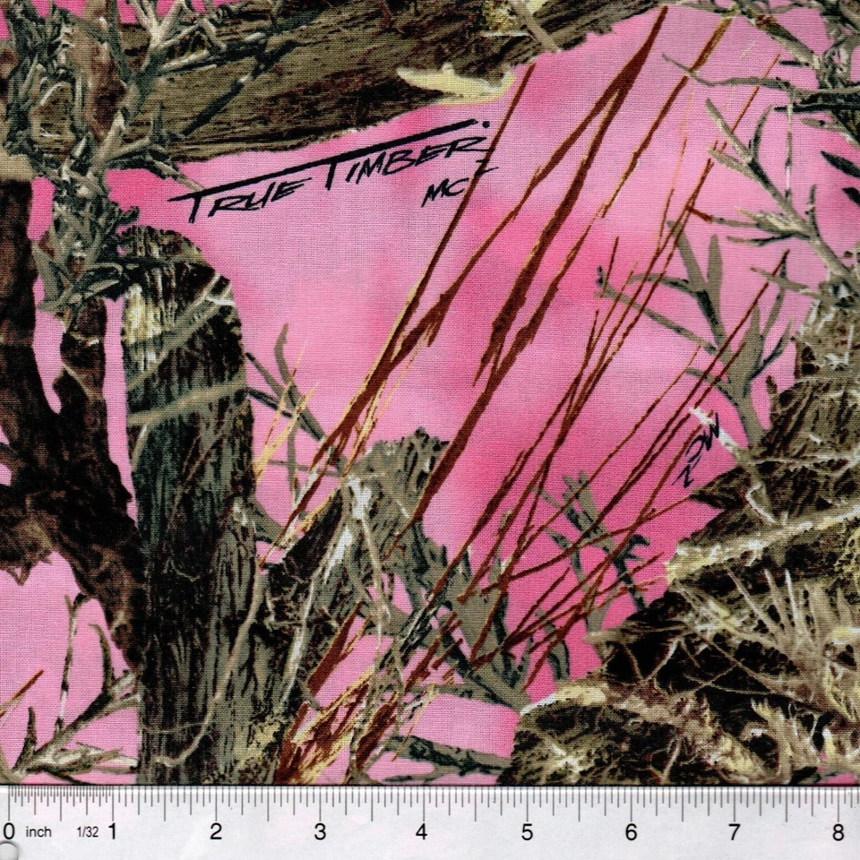 Tela 100 % algodón oculta rama árbol exterior Pink True Timber MC2 - ELIGE EL TAMAÑO Foto 3 de 3