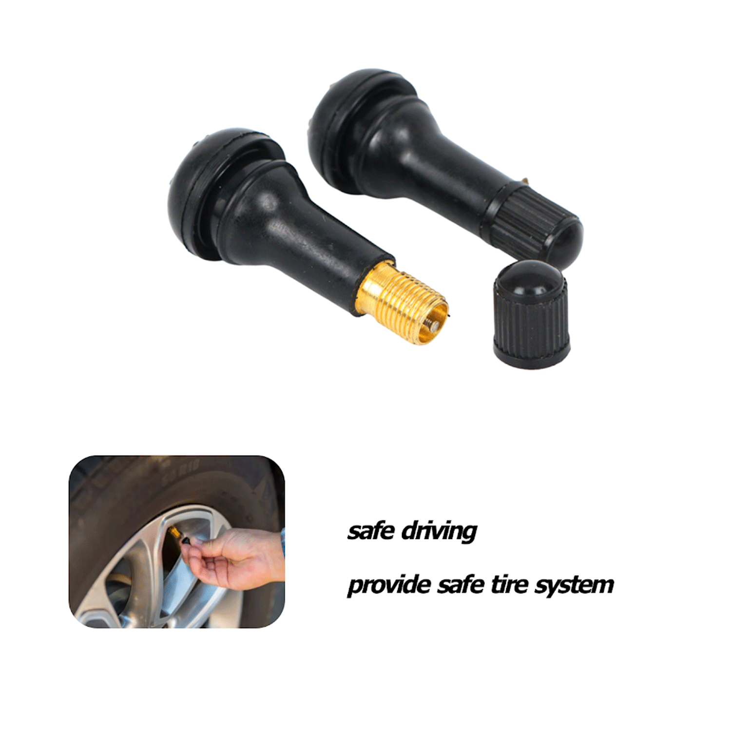 100pcs Tire VALVE STEMS TR 413 SnapIn Car Auto Short Rubber Tubeless Tyre Black eBay