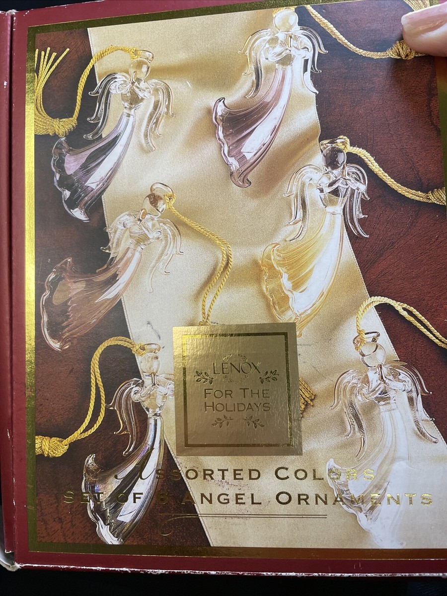 Noel.☆ Lenox Set 3 Crystal Angel Ornaments Assorted Colors 3