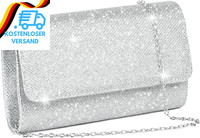 Osdue Kettentasche, Clutch Damen, Glitzer Abendtasche, Elegante Envelope Tasche