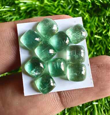 AAA+ 6mm Natural Mint Kyanite Cushion Cabochon Loose Gemstone 10pcs Lot