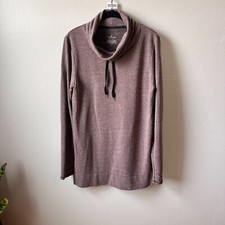 CUDDL DUDS Women's Stretch Long Sleeve Cowlneck Tunic Mauve- Size S