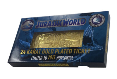 Jurassic World 24金メッキチケット 世界2015枚限定 Jurassic World 24k Gold Plated Mosasaurus Ticket Limited Edition