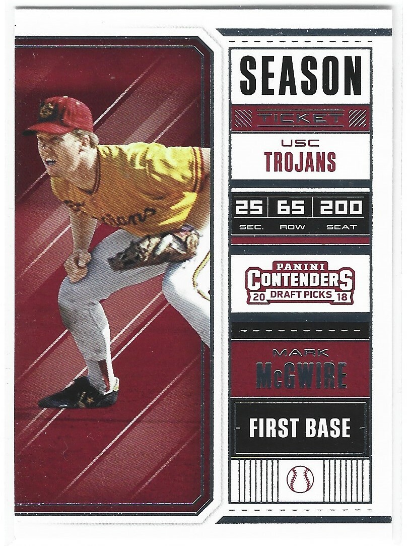 MARK MCGWIRE 2018 CONTENDERS SEASON TICKET #22 A'S CARDINALS