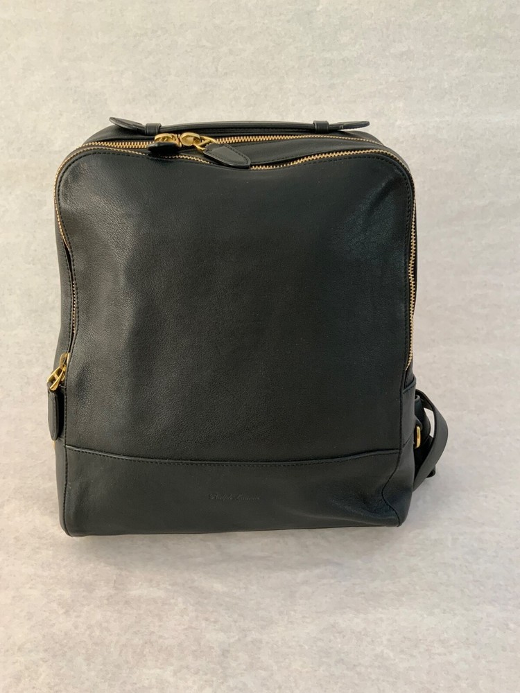 Ralph Lauren Purple Label Black Calfskin Backpack / Tote