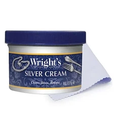 Silver Cleaner and Polish Cream  8 OZ with Polishing Cloth Gently Remove Tarnish